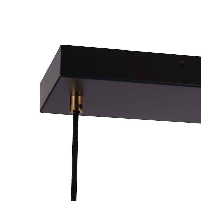 Haye Modern 5-Light Linear Chandelier Glass Island Lights for Kitchen Island - Black&Gold - 33.5" D x 5.5" W x 10" H