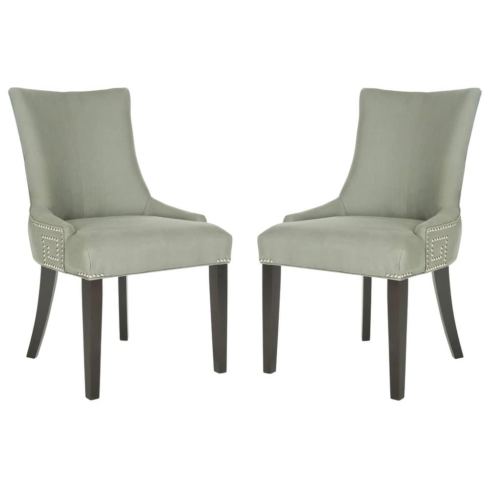SAFAVIEH Louisa Taupe Linen Fabric Dining Chair (Set of 2) - 22.2" x 25.6" x 35.8" - 22"W x 26"D x 36"H