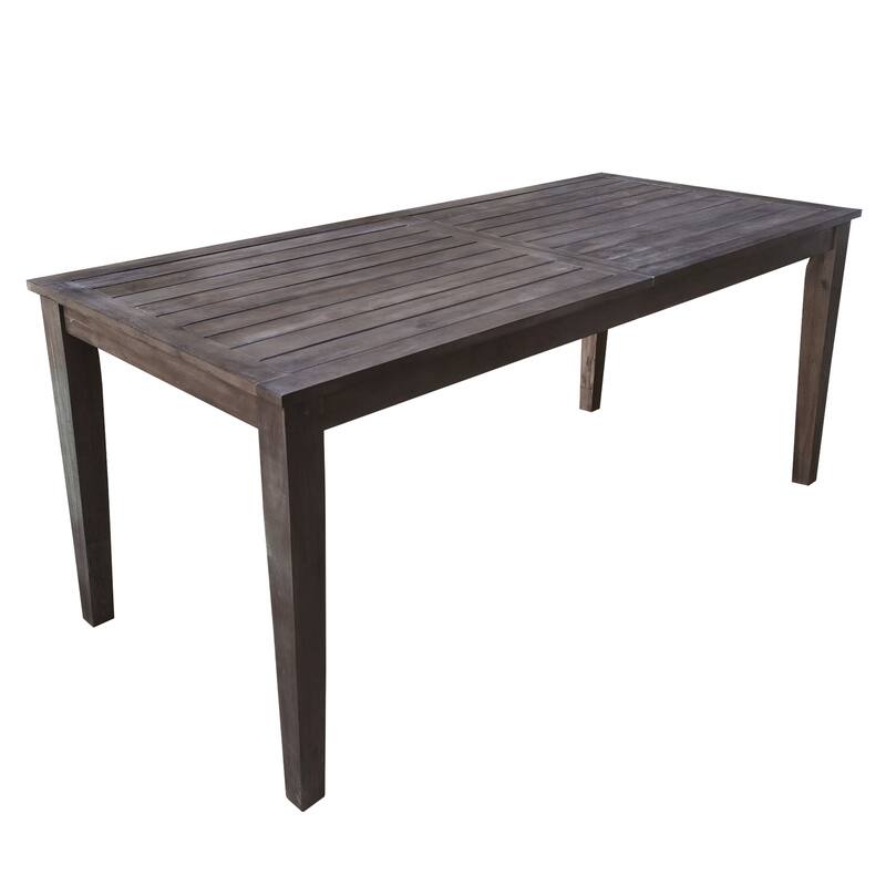 7-Piece Outdoor Acacia Wood Dining Set with Table and 6 Upholstered Chair