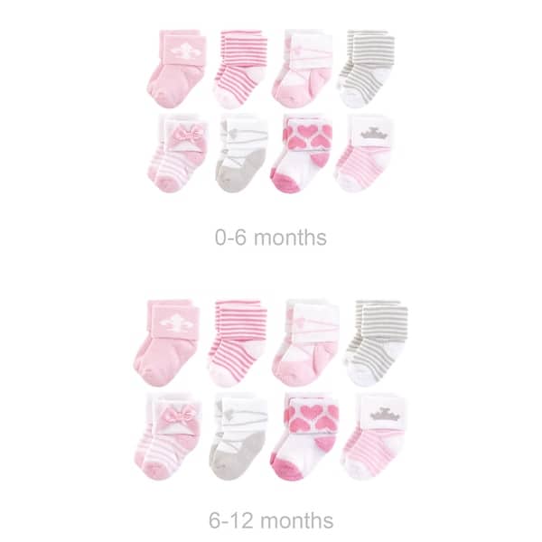 slide 1 of 1, Hudson Baby Infant Boy Grow with Me Cotton Terry Socks, Royal, 0-6 and 6-12 Months - Royal 0-6 and 6-12 Months - Royal