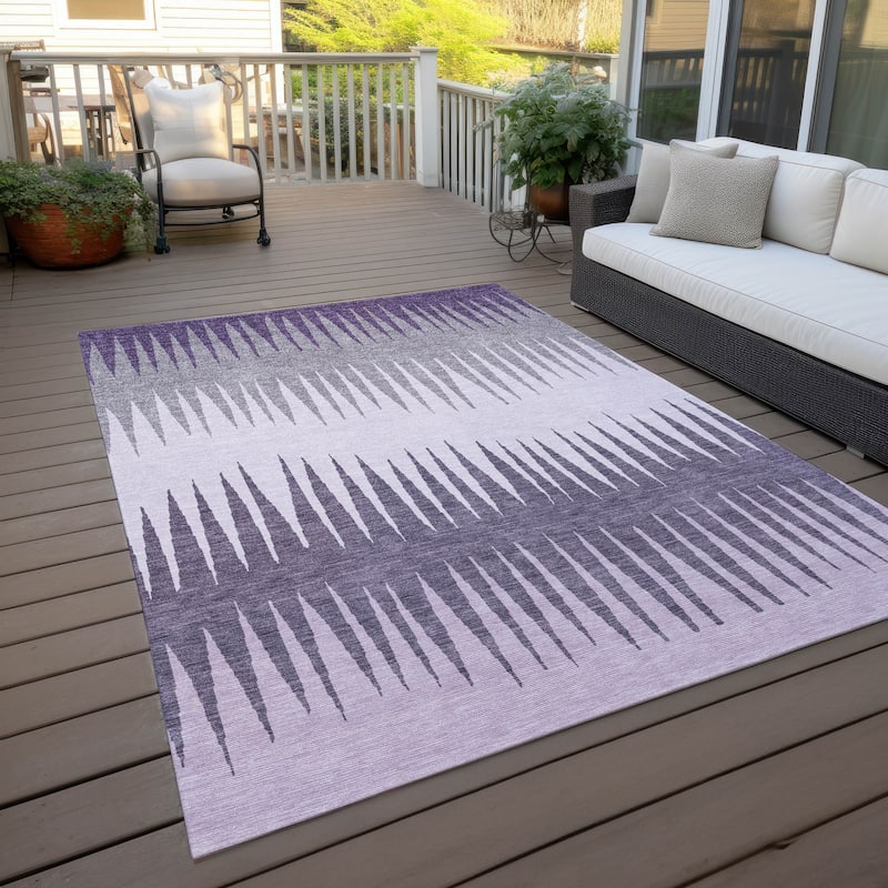 Machine Washable Indoor/ Outdoor Chantille Ombre Contemporary Rug - Purple - 2'6" x 3'10"