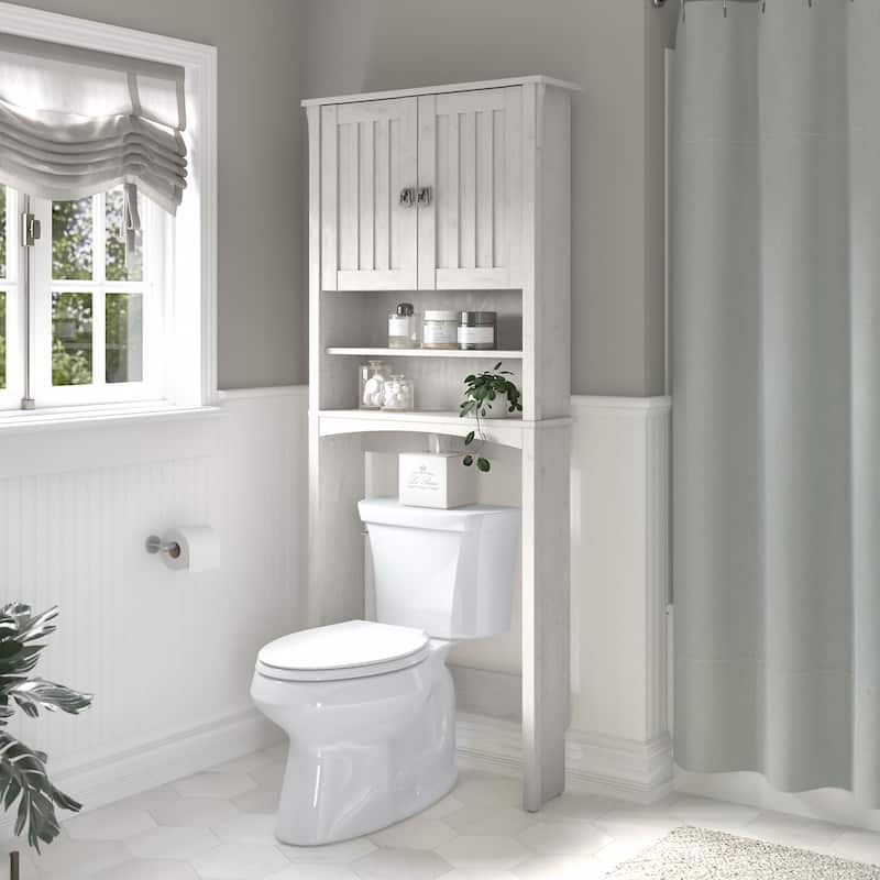 Salinas Over The Toilet Storage Cabinet by Bush Furniture - Linen White Oak