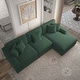 preview thumbnail 42 of 132, 118" W Corduroy L-shape Modular Sectional Sofa with Pillows