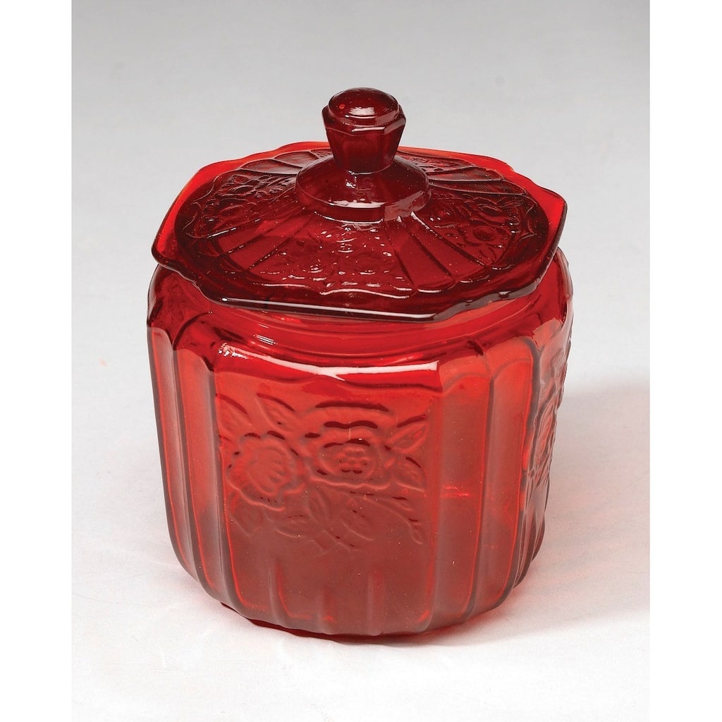 Mayfair 7" Glass Storage Jar, Red