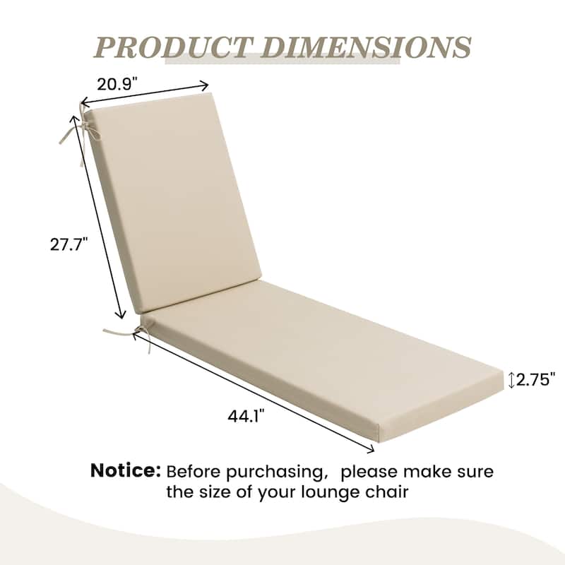 Pellebant Outdoor Patio Chaise Lounge Cushion