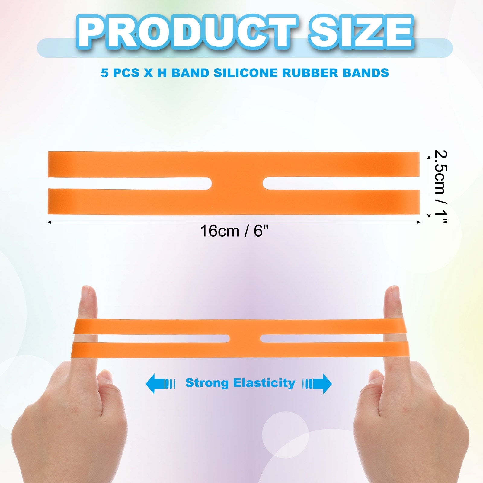 H Band Silicone Rubber Bands, Strong Elastic Silicone Bands Rubber Wrapping Bands for Books