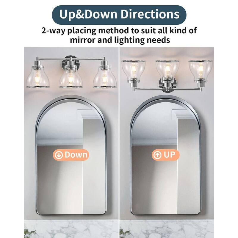 Hermosa Polished Nickel 3-Light Bathroom Vanity Light