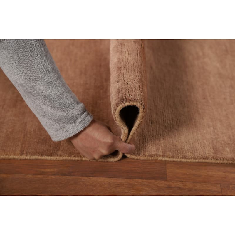 Brown Gabbeh Oriental Runner Rug Hand-Knotted Hallway Wool Carpet - 3'1"x 9'5"