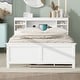 preview thumbnail 19 of 58, Captain Bed Space-Saving Platform Bed Frame with 5 Storage Shelf USB Port, Twin Size Trundle with 3 Drawers and Wheels