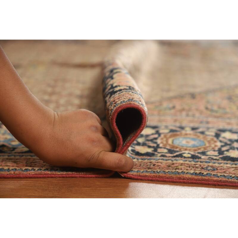 Hand Knotted Oriental 100% Wool Carpet Traditional Medallion Beige & Ivories Sarouk Area Rug - 8' 5'' X 5' 4''