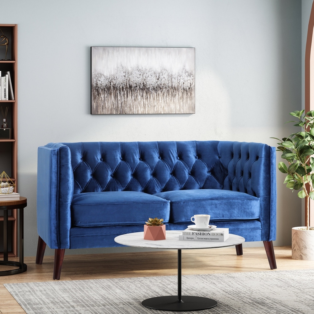 Blue Faux Leather Loveseats Bed Bath Beyond