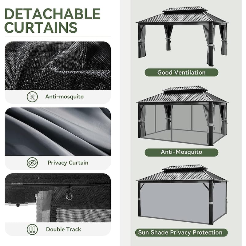Hardtop Gazebo with Double Galvanized Steel Roof