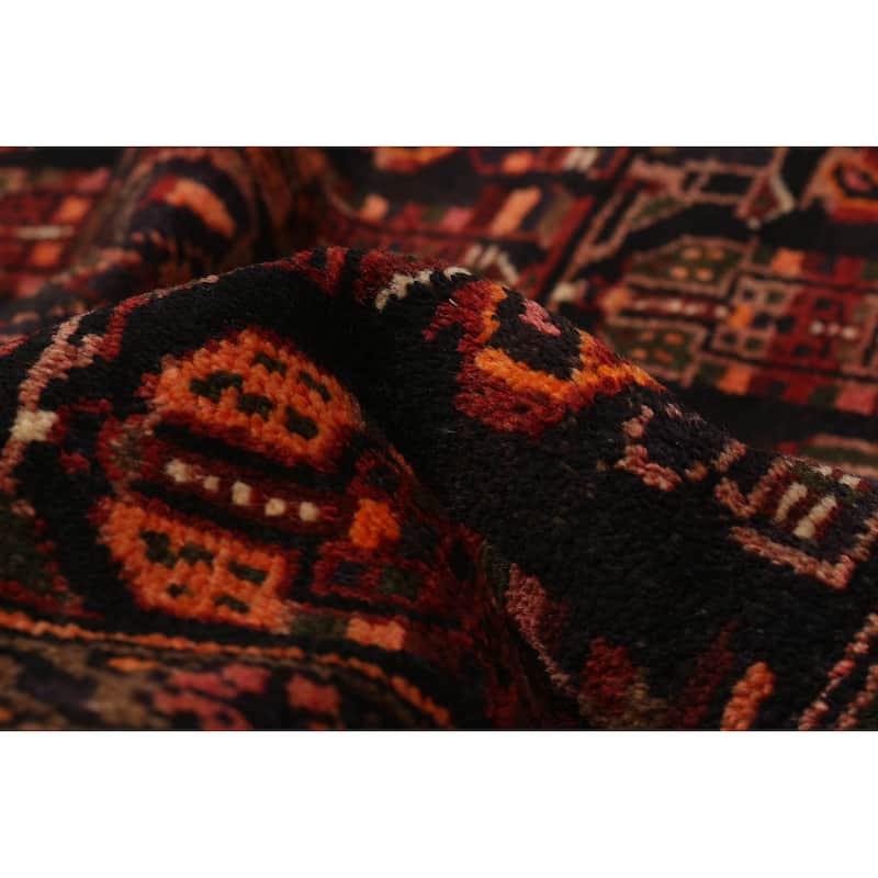 ECARPETGALLERY Hand-knotted Andelz Black, Red Wool Rug - 4'3 x 7'0