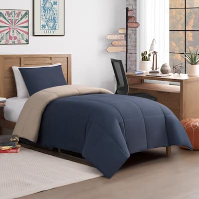 Lucky Brand Box Stitch Reversible Comforter Sets