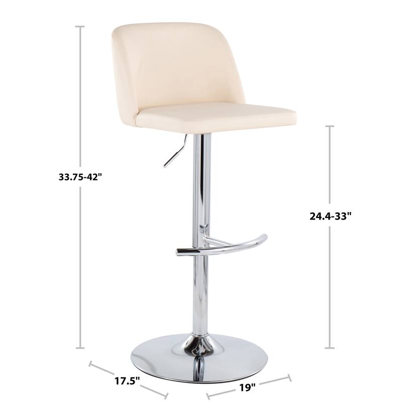 Strick & Bolton Oscar Adjustable Bar Stool with Rounded T Footrest (Set of 2)