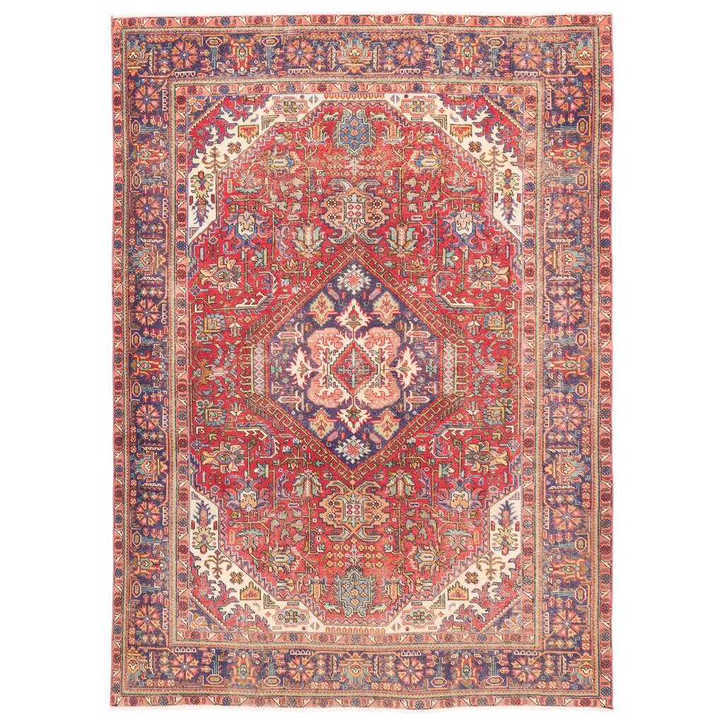 ECARPETGALLERY Hand-knotted Antalya Vintage Red Wool Rug - 6'7 x 9'2