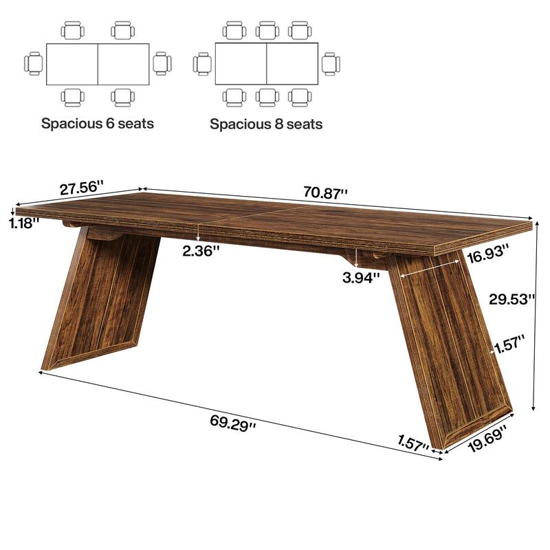 Farmhouse Dining Table for 6-8 People