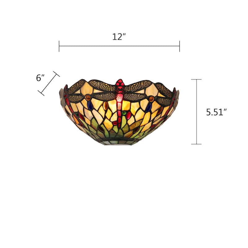 Tiffany Design, Dragonfly Style 1-Light Wall Sconse