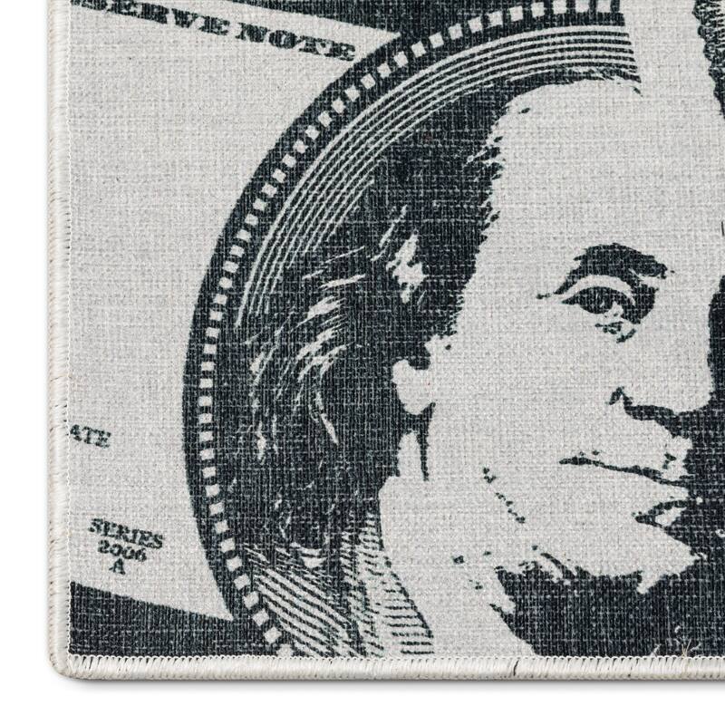 Well Woven Money Dollar Stacked Modern Machine Washable Area Rug