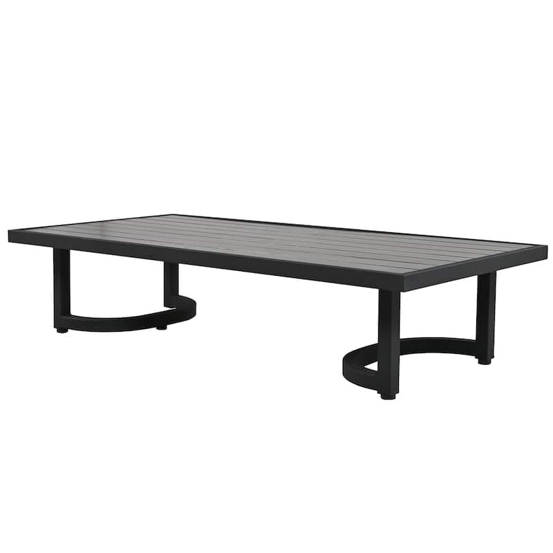 4-Piece Outdoor Steel Patio Sectional with Table and Cushions