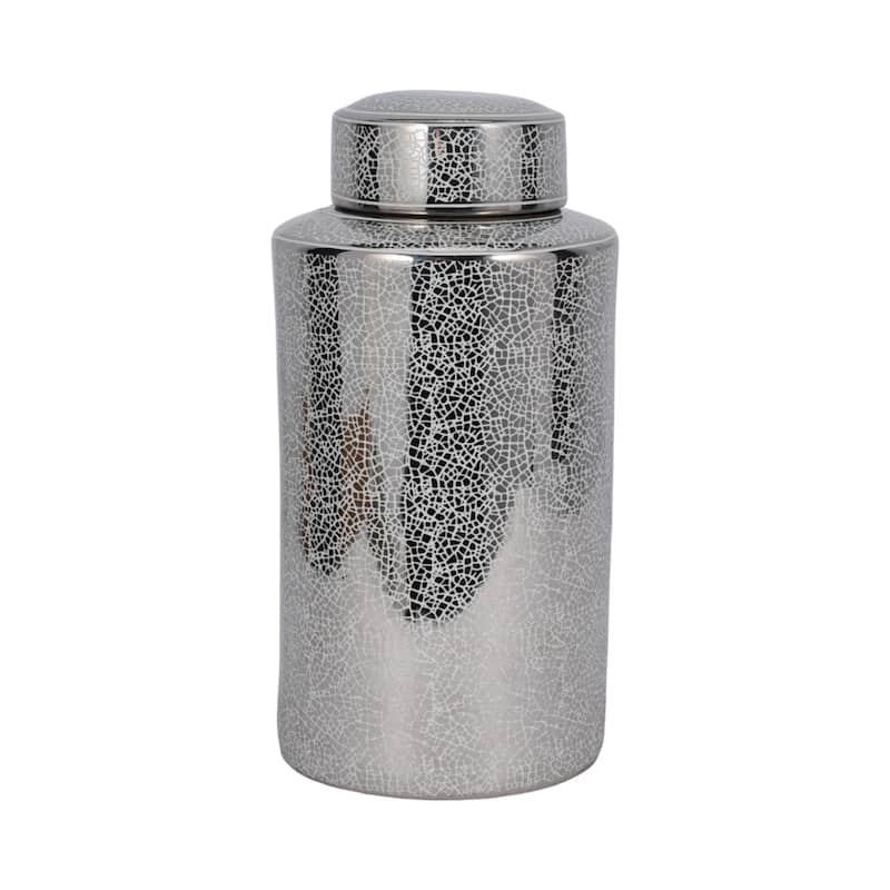Sagebrook Home Modern Glam Jar with Lid Metallic Vase