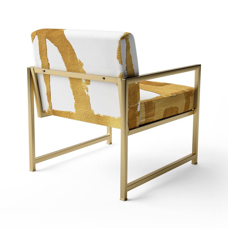 Designart "Black & White Crossing Paths I" Upholstered Abstract Accent Chair - Modern Arm Chair For Bedroom