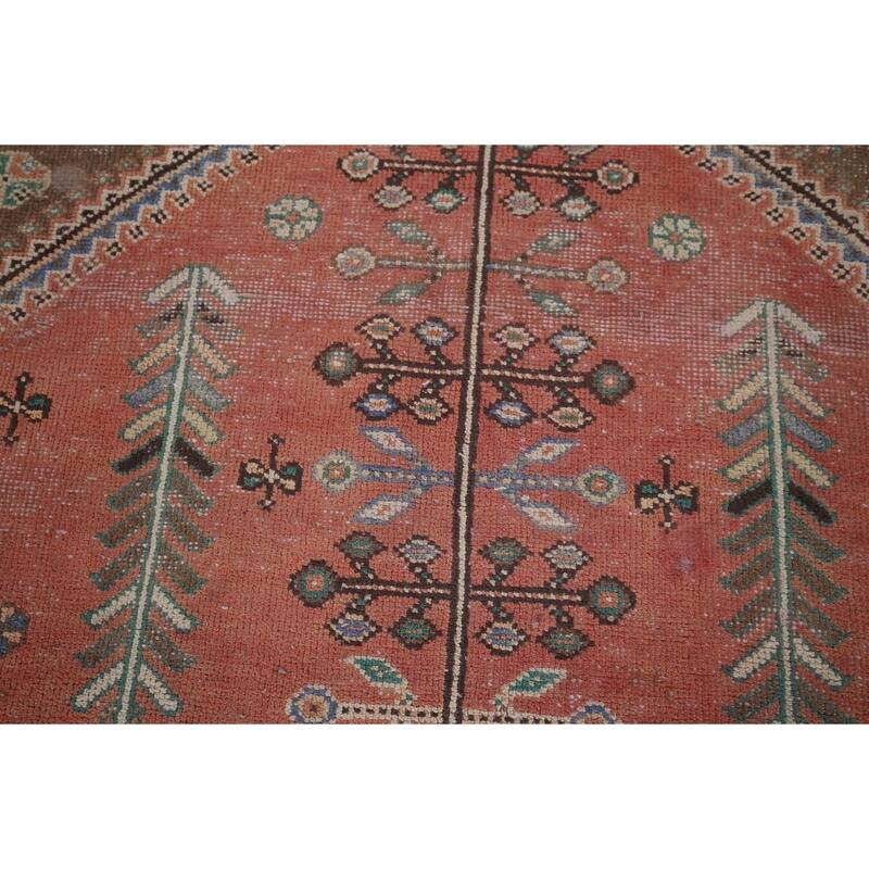 Tribal Geometric Shiraz Persian Vintage Area Rug Handmade Wool Carpet - 6'8"x 9'9"