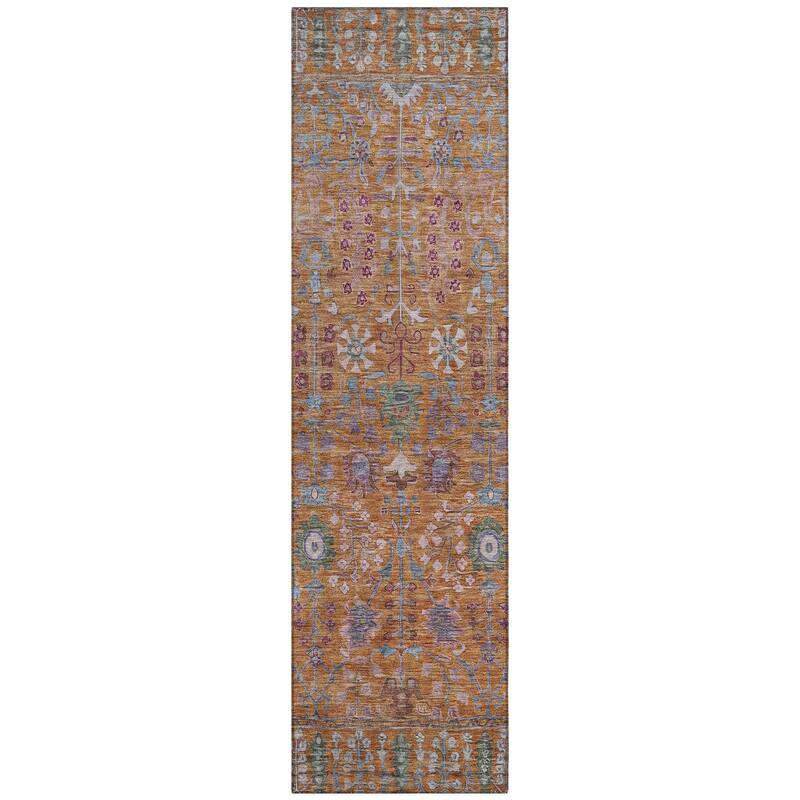Machine Washable Indoor/ Outdoor Traditional Classic Chantille Rug