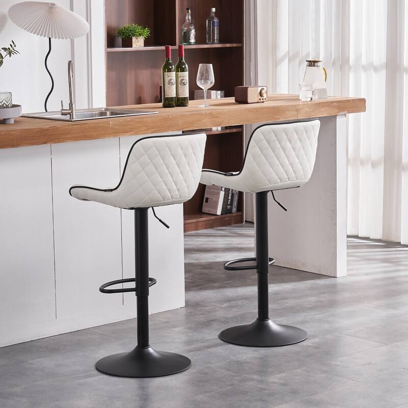 Bar Stools Set of 2 Counter Height Adjustable with Backrest Bar Chairs for Kitchen Island