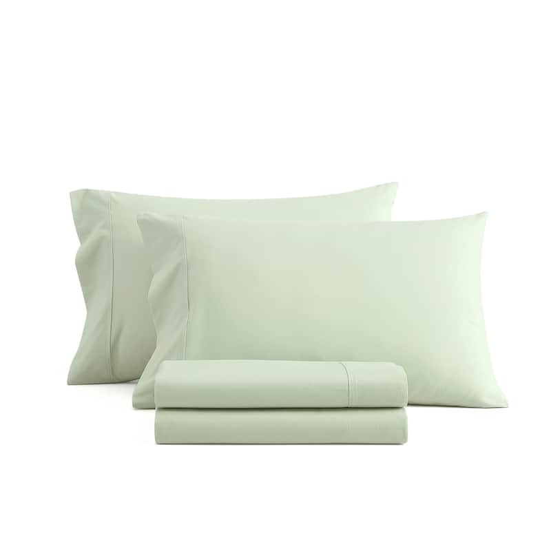 Martha Stewart Skylands Solid Cotton Sheet Set - Green - Twin