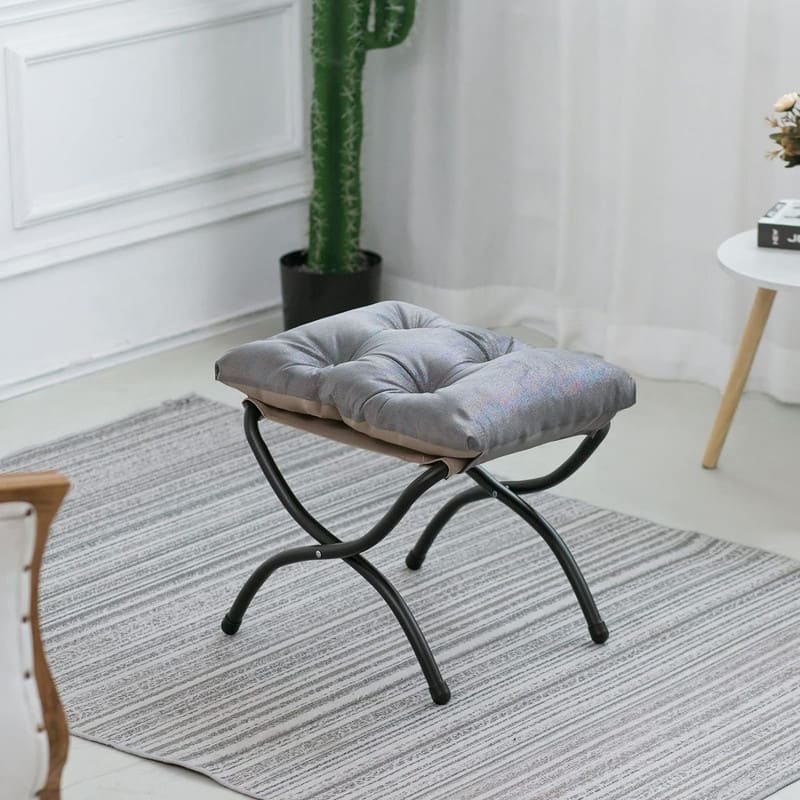 15" Folding Foot Stool Elegant Foldable Ottoman