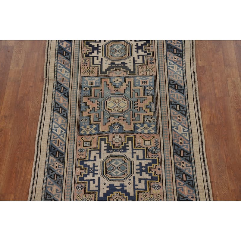 Pre-1900 Antique Shirvan Accent Rug Hand-Knotted Wool Carpet - 3'3"x 5'5"