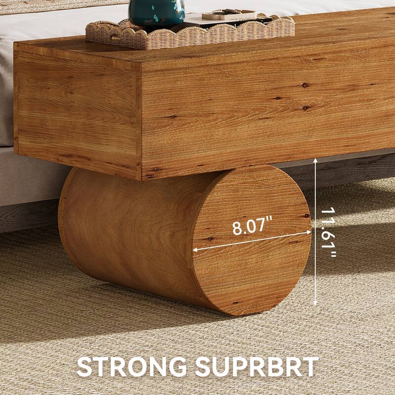 Farmhouse Solid Wood Entryway Bench, 59" End of Bed Bench for Bedroom - 15.7" D x 59" W x 18.8" H