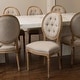 preview thumbnail 17 of 20, French Chic Vintage Dining Side Chair With Upholstered Linen Welted Fabric And Elegant Natural Rustic Wood Frame