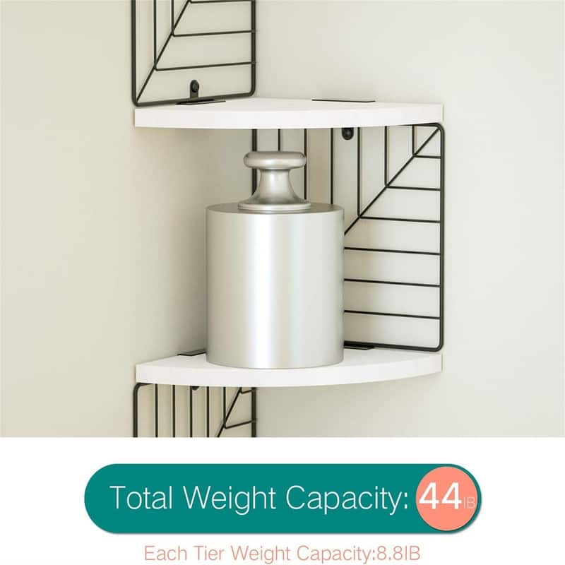 Corner Shelf Wall Mount of 5 Tier - 7.87"D x 7.87"W x 51.18"H
