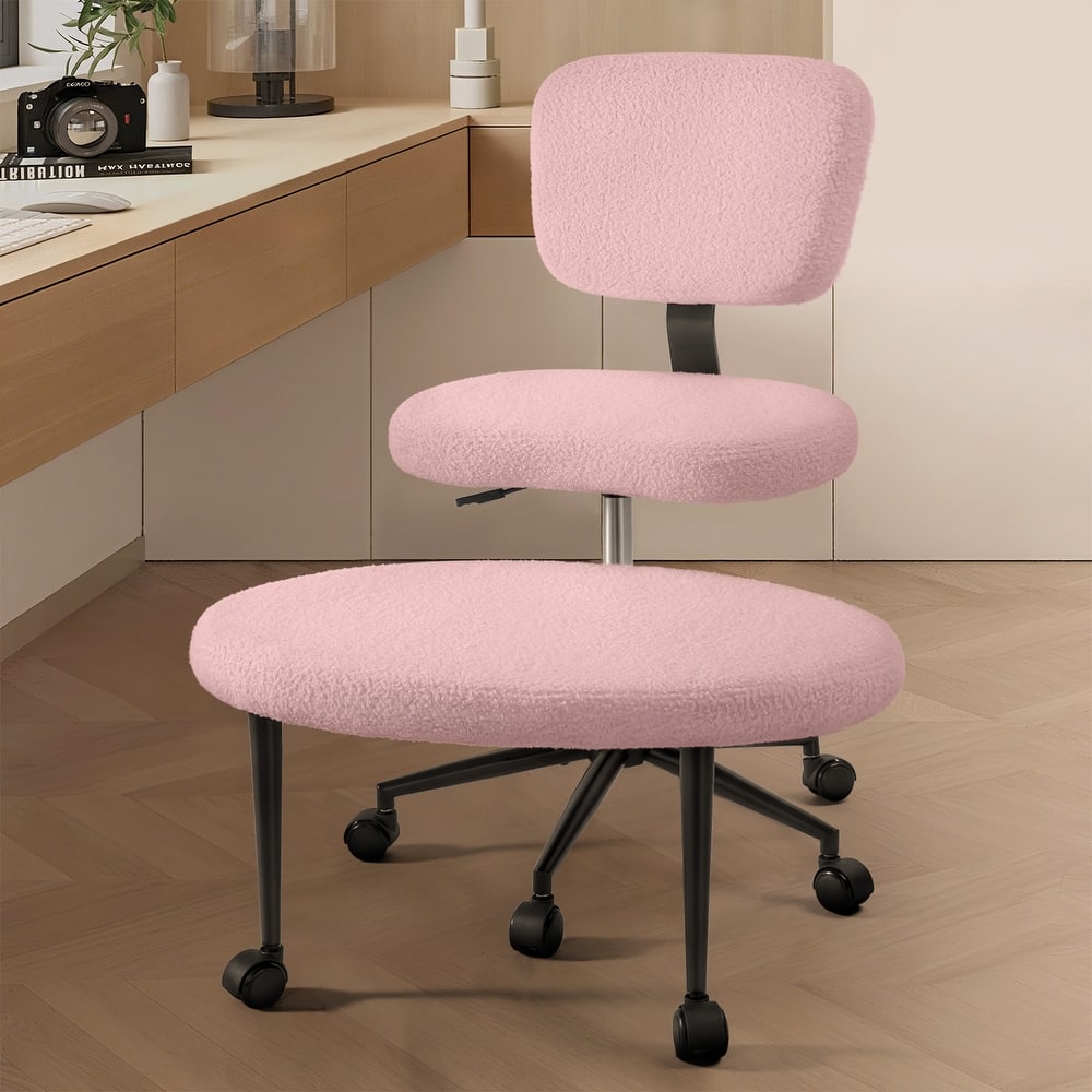 BOSSIN Adjustable Ergonomic Office Chair - Cross-Legged Kneeling Design for Meditation, Yoga Support with Wheels,Back Rest,White