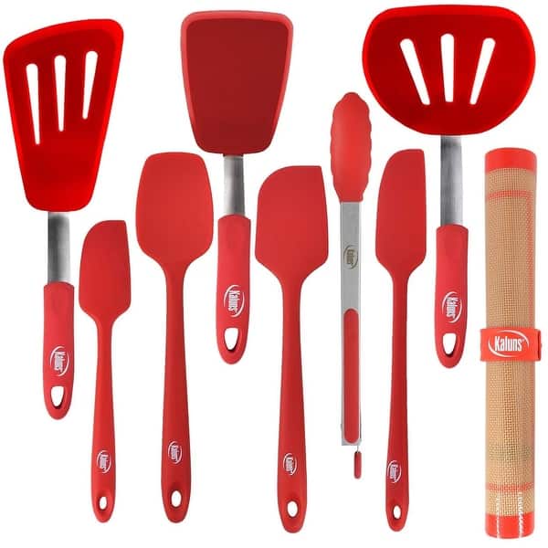 Nonstick Silicone Wood Cooking Utensils Set Spatula Ladle Turner Tong, Free Shipping