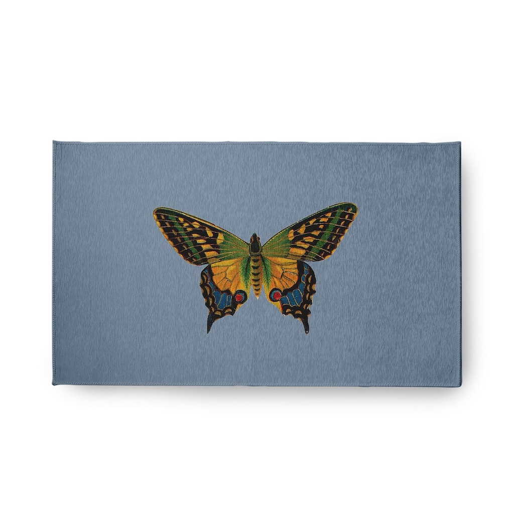 Colorful Butterfly Swallowtail Novelty Chenille Area Rug