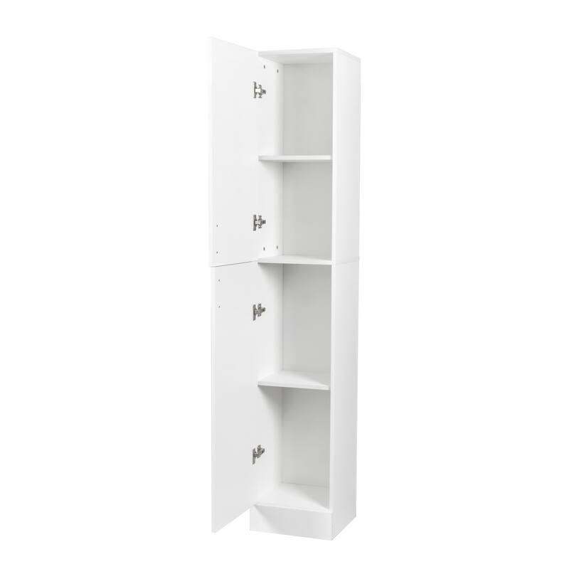 Roomfitters Tall Freestanding Storage Cabinet with 2 Doors, Slim Pantry Cabinet for Kitchen, Bathroom, or Living Room