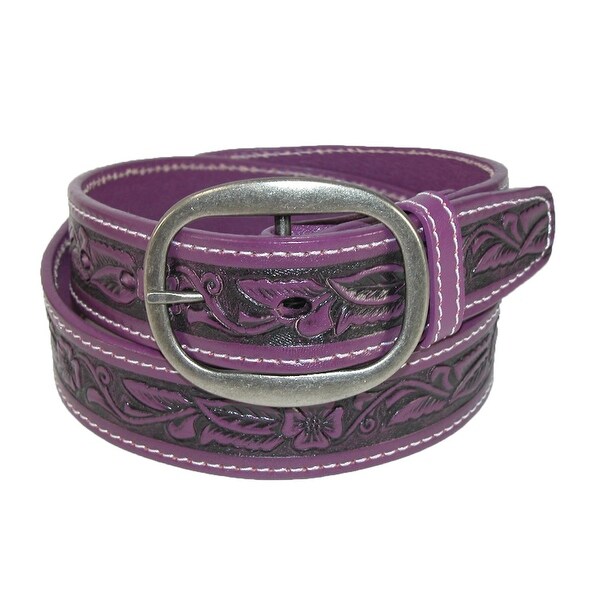 Shop CTM® Leather Western Embossed Belt with Removable Buckle - Free Shipping On Orders Over $45 ...