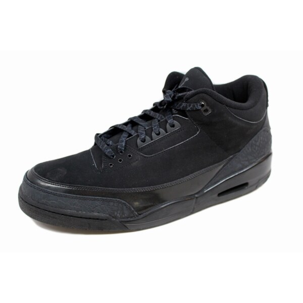 Nike Men's Air Jordan III 3 Retro Black/Dark Charcoal Black Cat 136064-002 Size 18