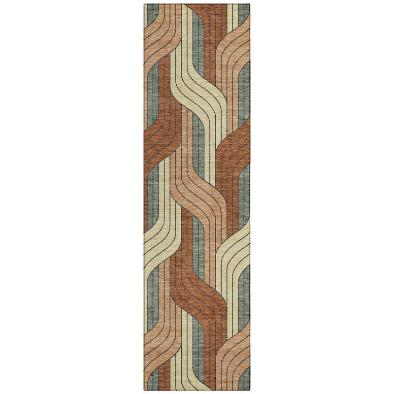 Machine Washable Indoor/ Outdoor Modern Pathway Chantille Rug