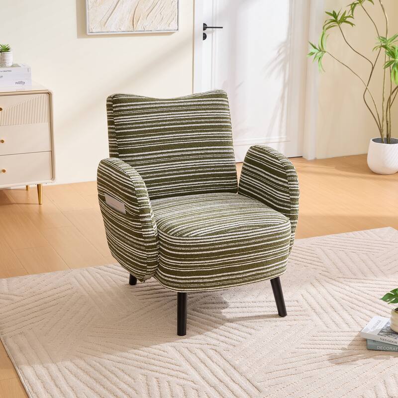 Modern style armchair with sanded fabric
