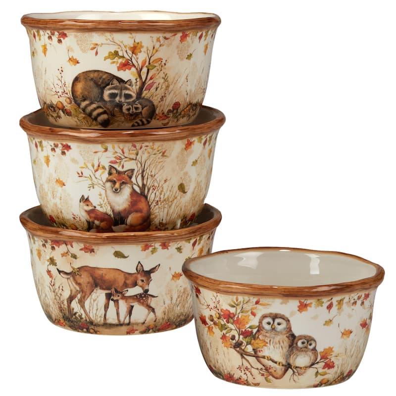 Certified International Pine Forest 22 oz. Ice Cream/Dessert Bowls, Set of 4