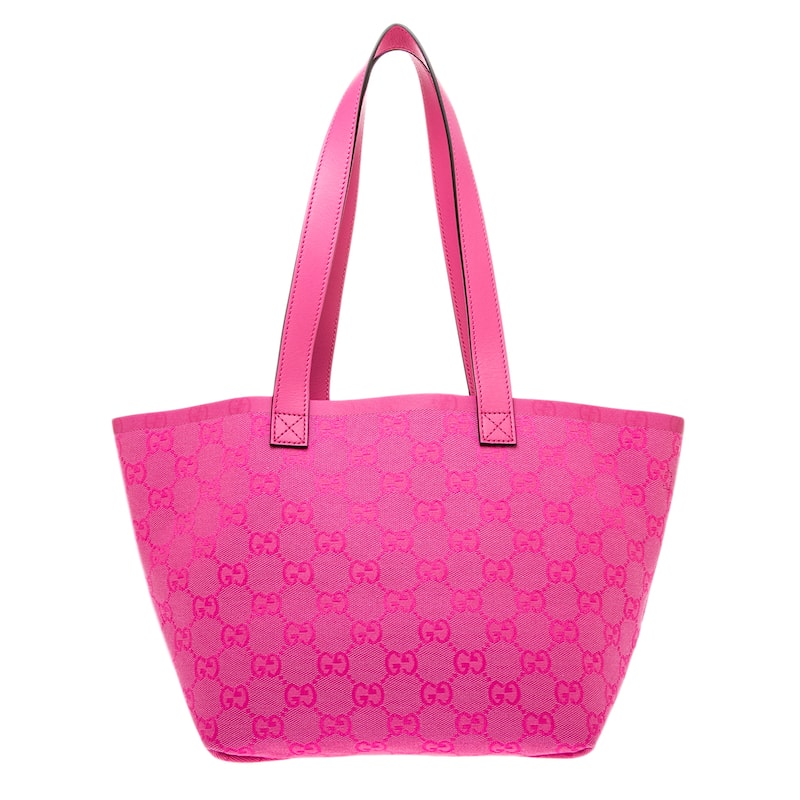 Gucci Small Totissima Leather Trimmed Tote - Pink
