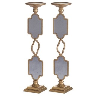 Mirrored Candle Holders - 16.75" - Gold - Set of 2 - Bed Bath & Beyond ...