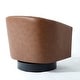 preview thumbnail 16 of 79, 2 Set Tufted PU Vegan Leather Swivel Barrel Chair with Nailheads Trim