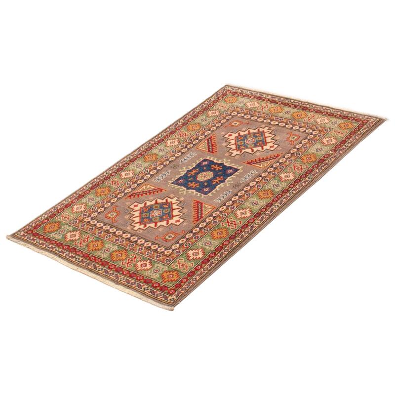 ECARPETGALLERY Hand-knotted Uzbek Ghazni Taupe Wool Rug - 3'3 x 4'10
