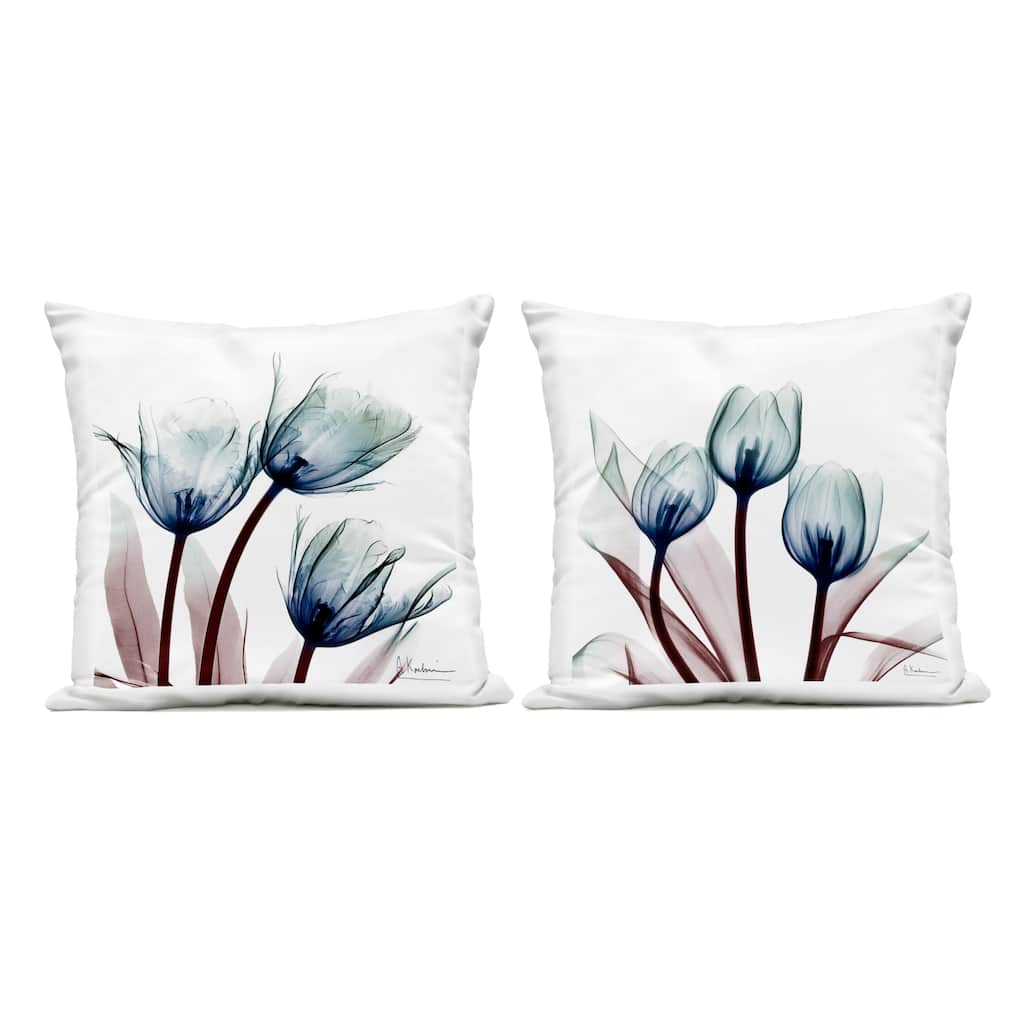 Stupell Vibrant Blue Tulips Printed Outdoor Throw Pillow Design by Albert Koetsier (Set of 2)
