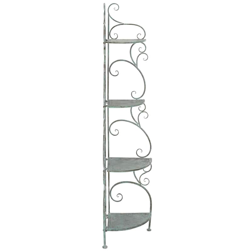 SAFAVIEH Outdoor Cielo 60" 4-Tier Corner Shelf - 13" W x 13" D x 60" H - 13Wx13Dx60H